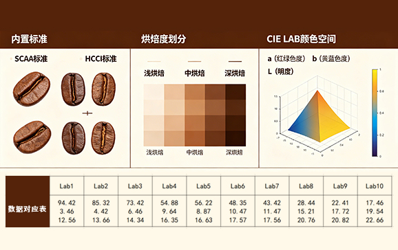 1.专业咖啡指标，精准量化烘焙度